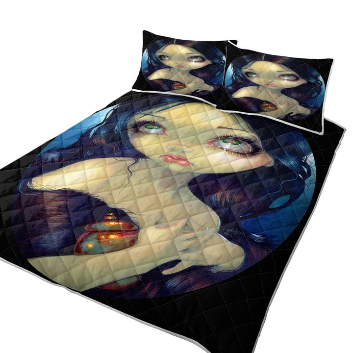 King Size Quilt with Fine Art Penitent Magdalene a Dramatic Portrait