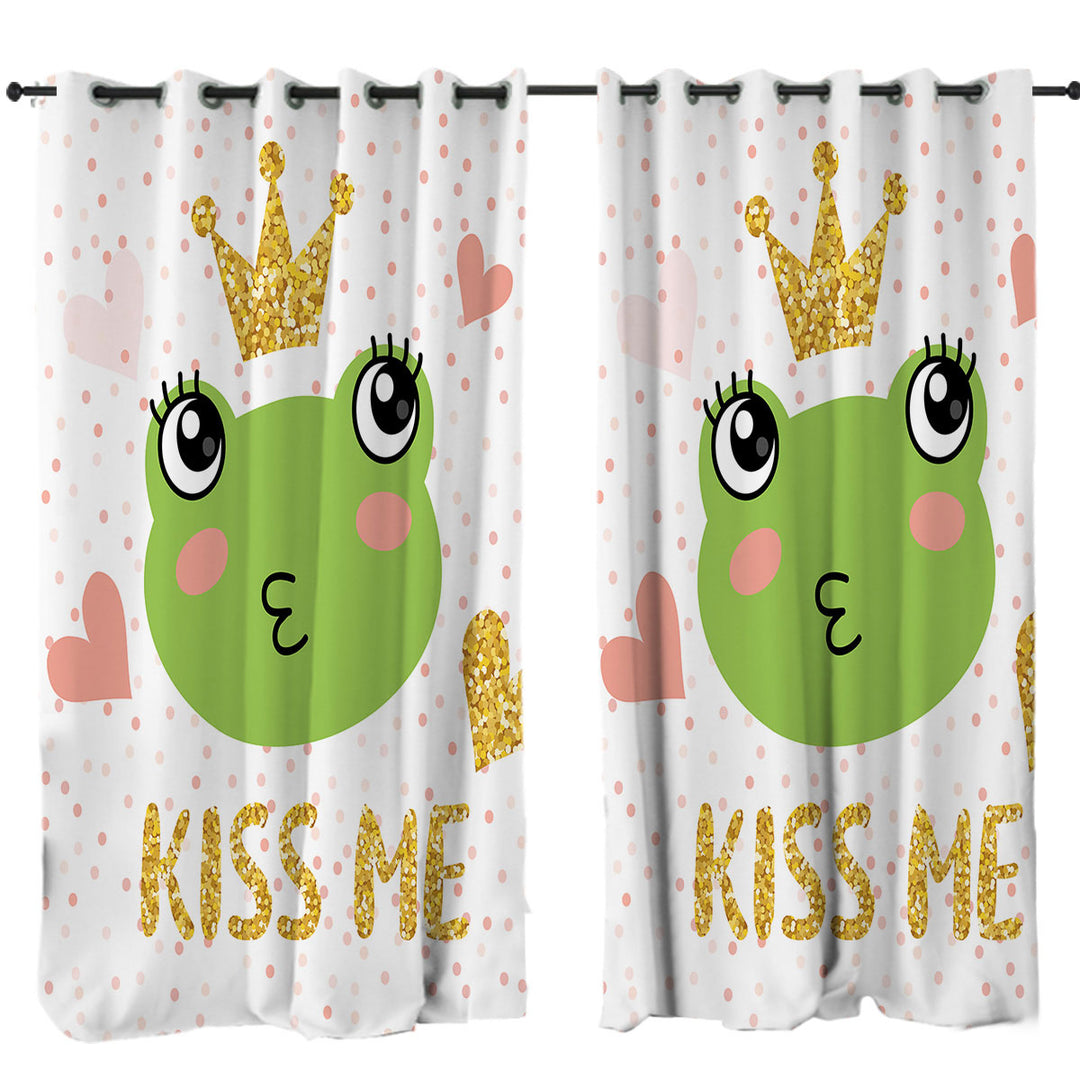 Kiss Me Cute Princess Frog Curtains for Living Room