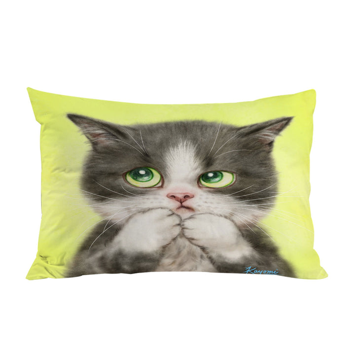 Kittens Art Paintings Cute Little Grey Kitty Cat Pillowcases