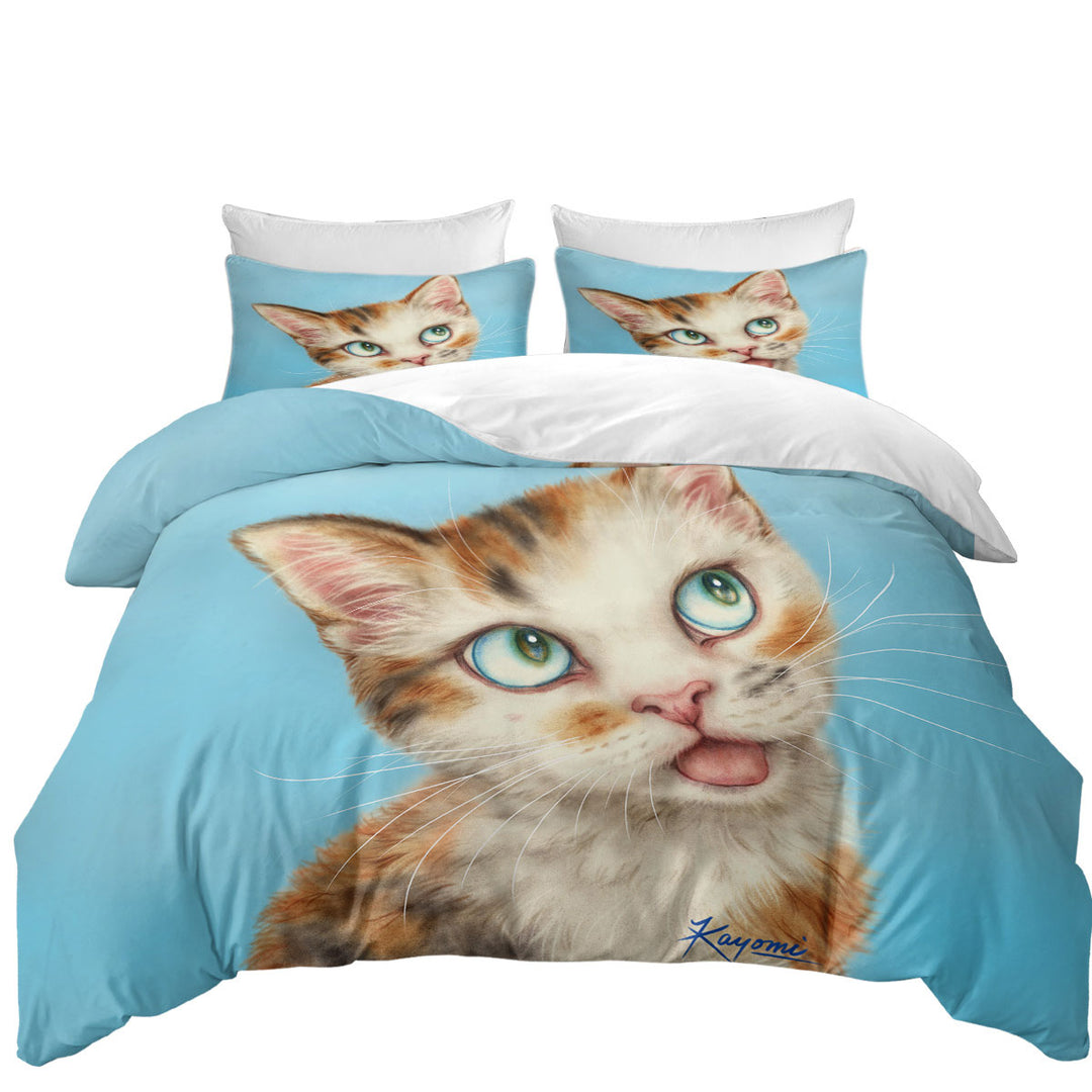 Kittens Cute Drawings Beautiful Ginger Tabby Cat California King Duvet Cover
