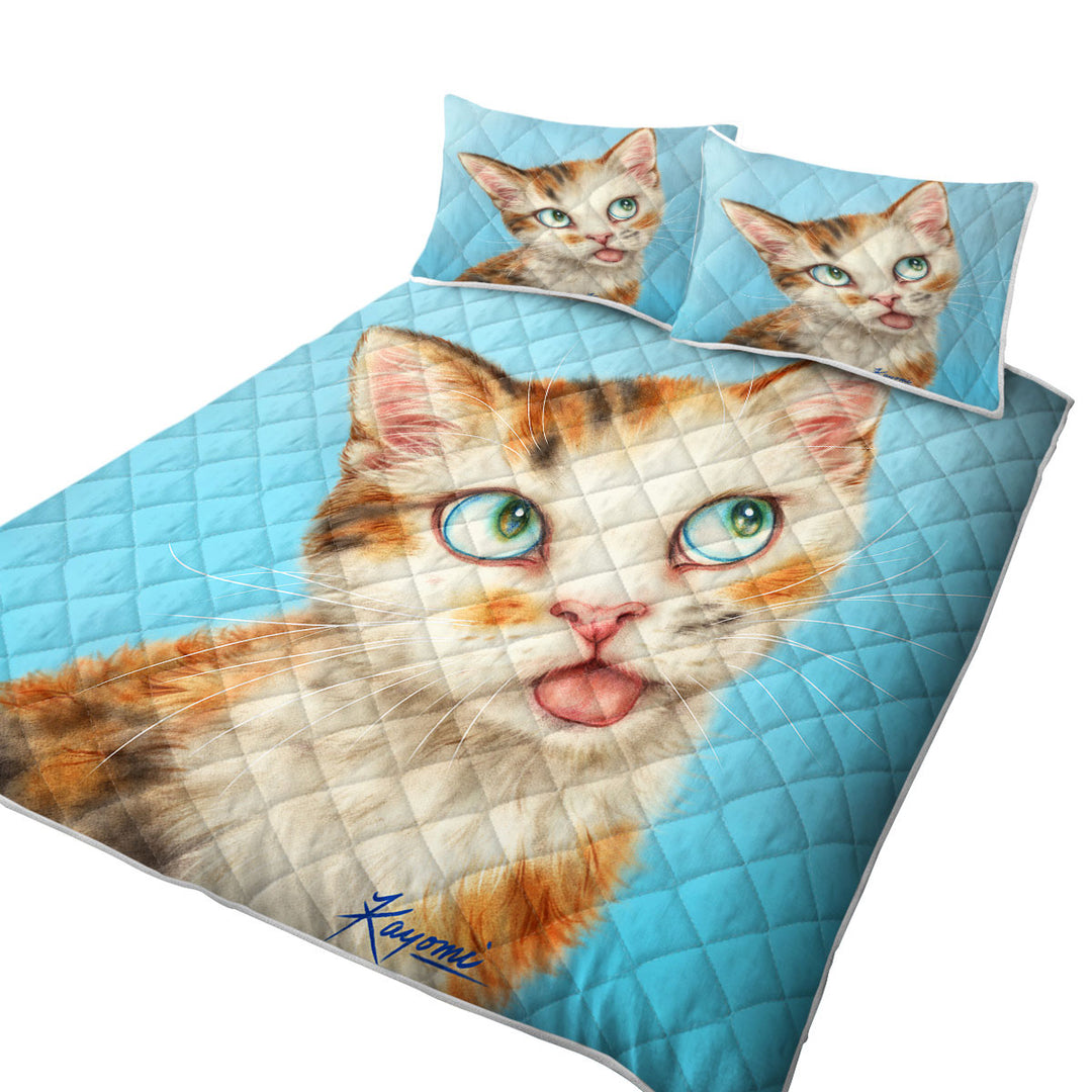 Kittens Cute Drawings Beautiful Ginger Tabby Cat California King Quilt Sets