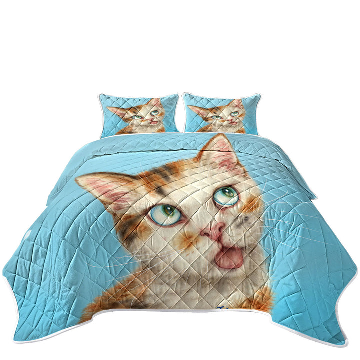Kittens Cute Drawings Beautiful Ginger Tabby Cat Quilt