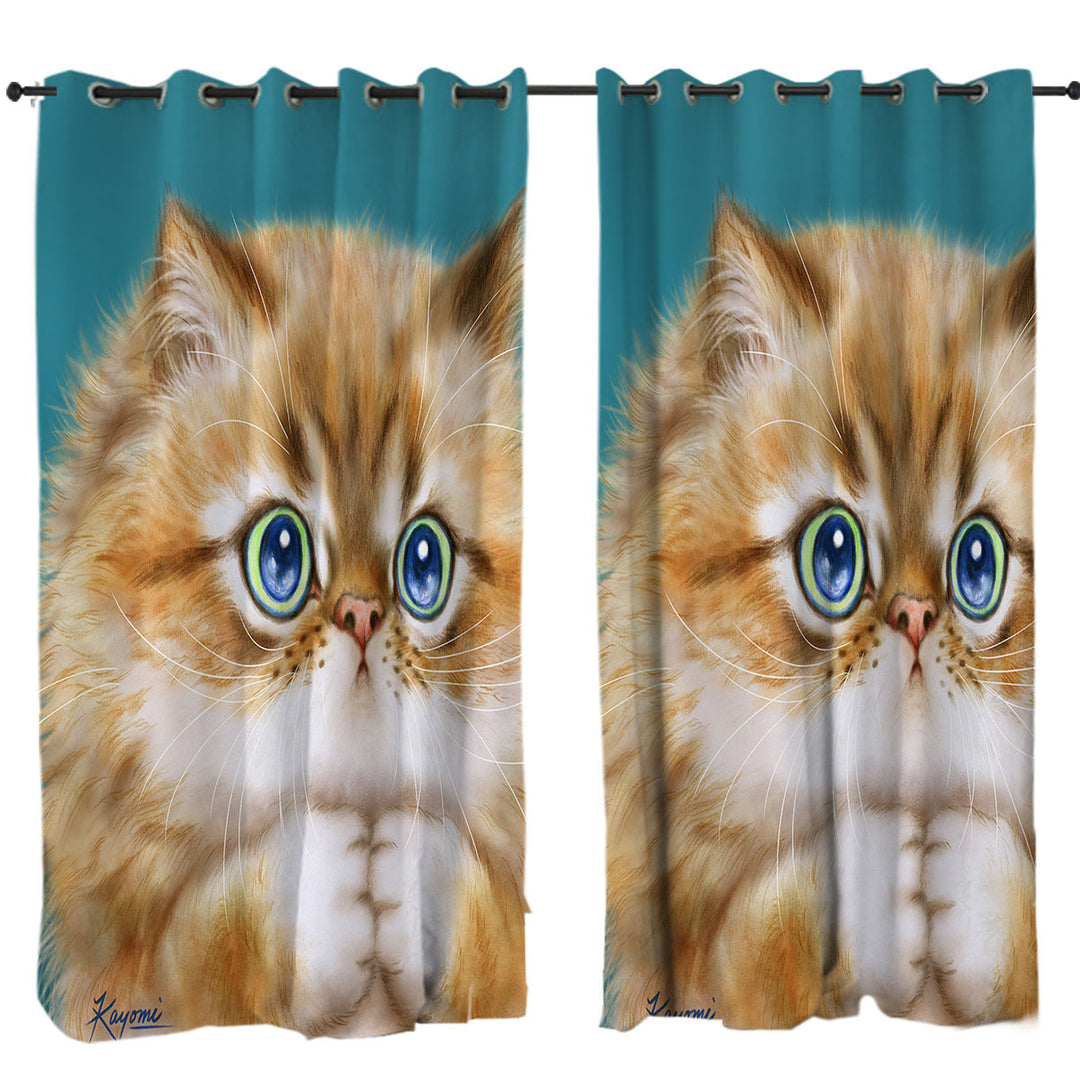 Kittens for Children Cute Innocent Cat Curtains for Living Room