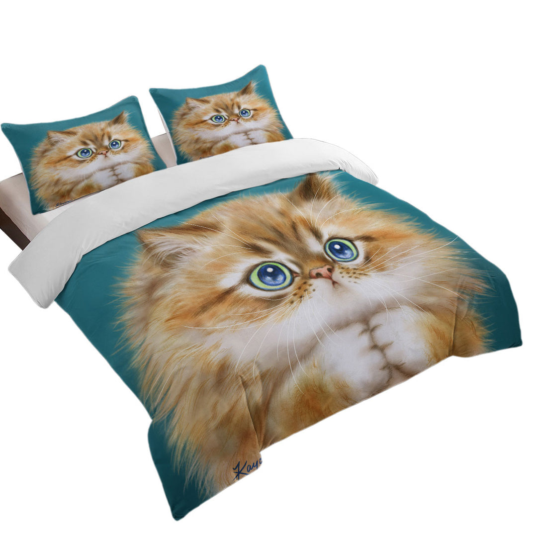 Kittens for Children Cute Innocent Cat King Size Duvet Cover