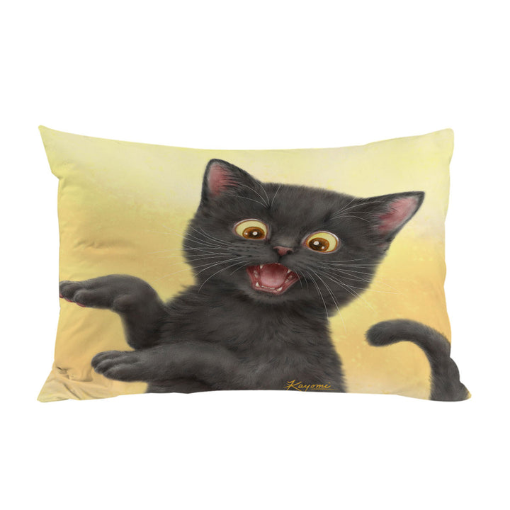 Kittens for Children Happy Little Black Cat Pillowcases