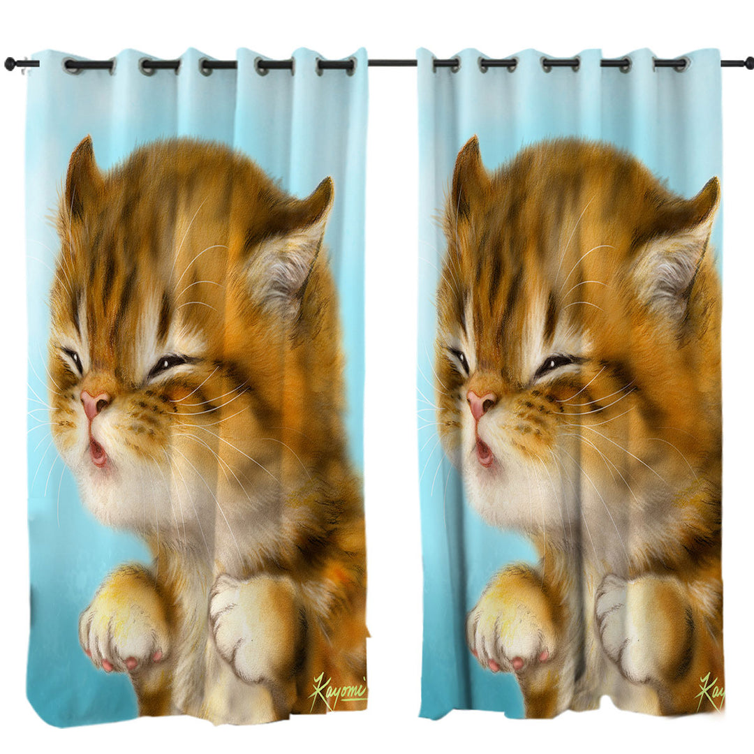 Kittens for Kids Cut Tiger Kitten Drapery