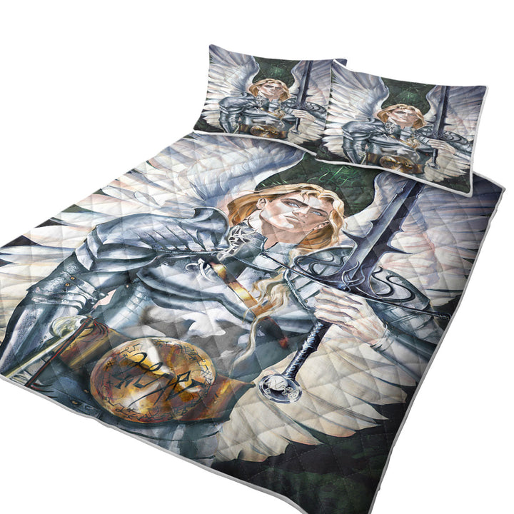 Knight Angel Michael the Lord of Hosts King Size Quilt