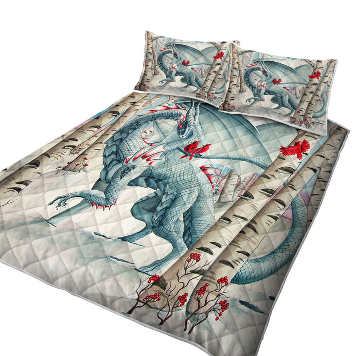 Lady of the Forest Fantasy Art Dragon Painting Daybed Covers Sets