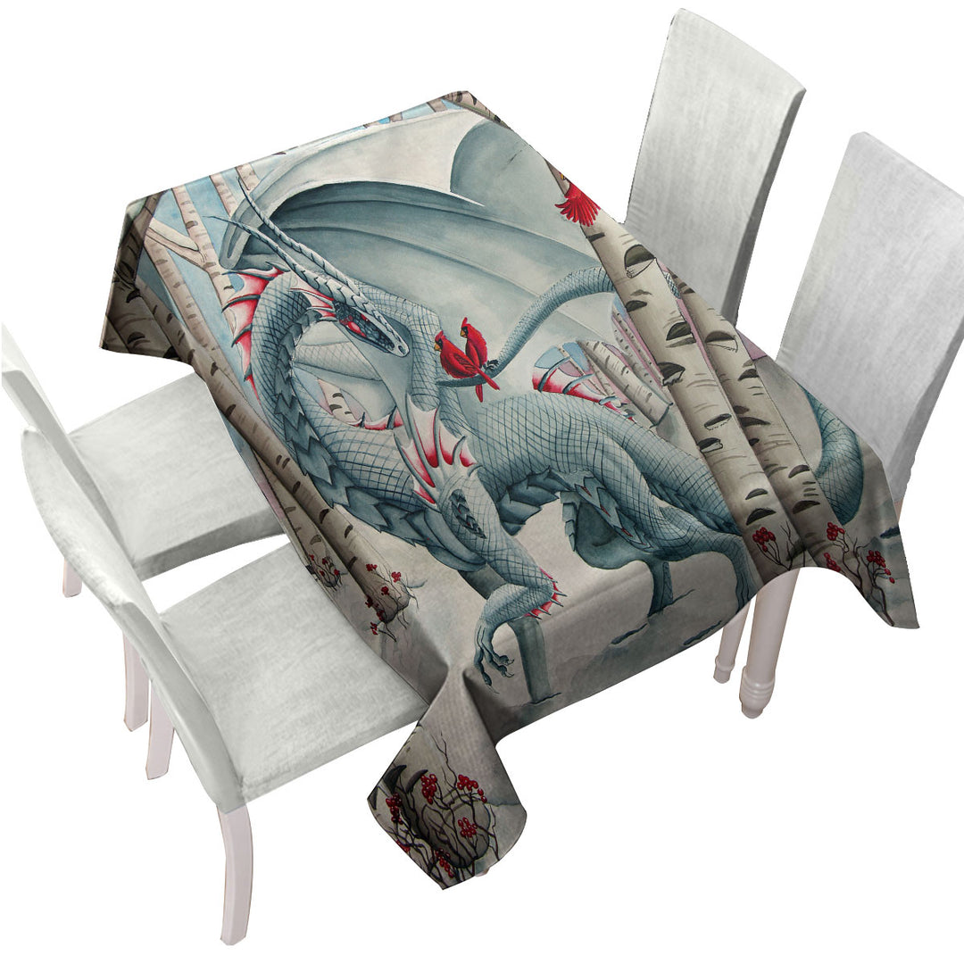 Lady of the Forest Fantasy Art Dragon Painting Tablecloths