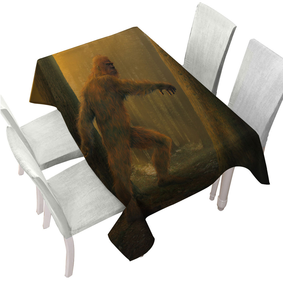 Legendary Creature Art Bigfoot Tablecloths