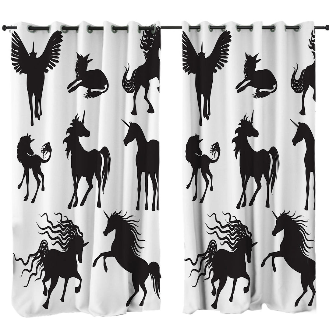 Legendary Unicorn Silhouettes Curtain