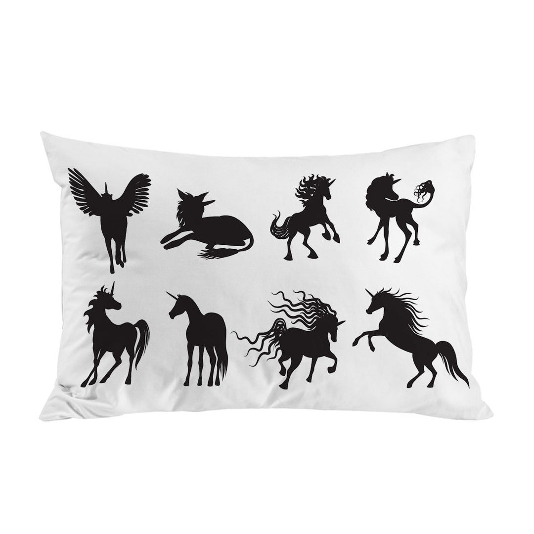 Legendary Unicorn Silhouettes King Pillow Cases