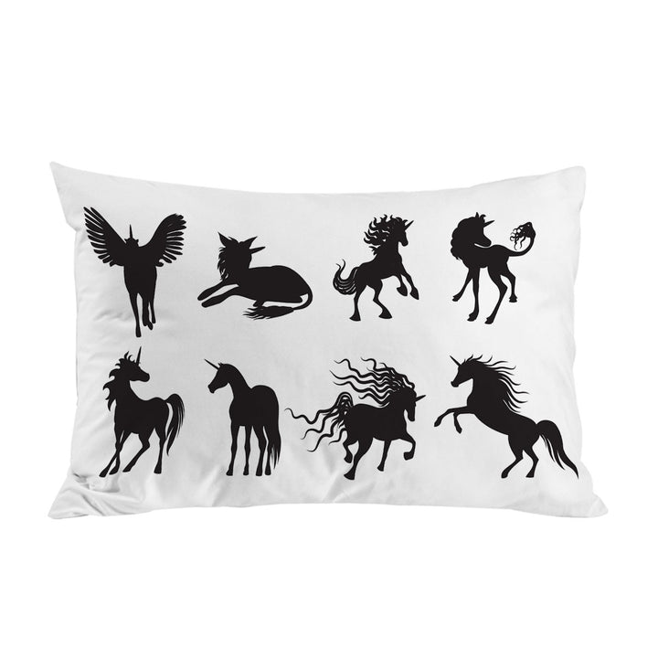 Legendary Unicorn Silhouettes King Pillow Cases