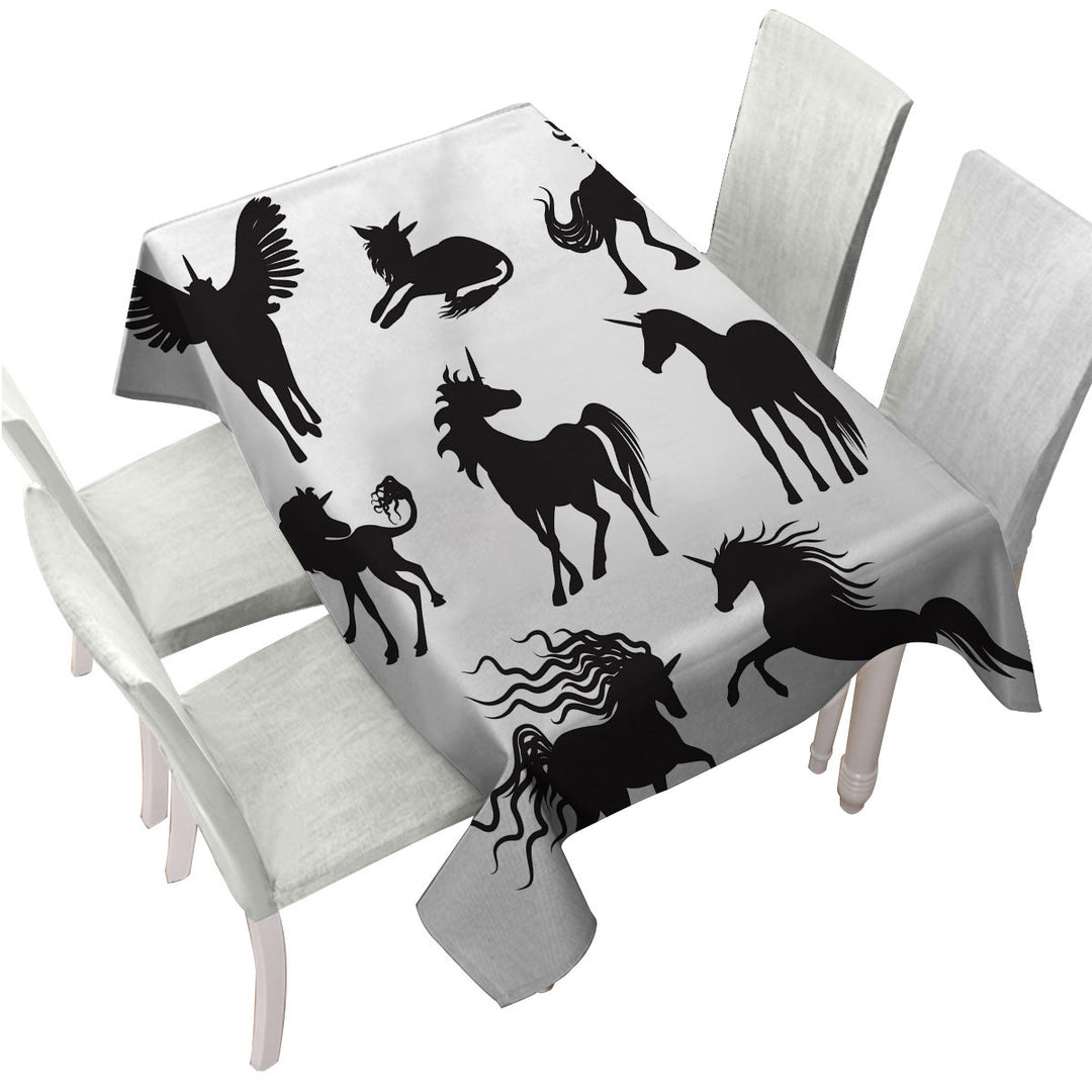 Legendary Unicorn Silhouettes Tablecloths