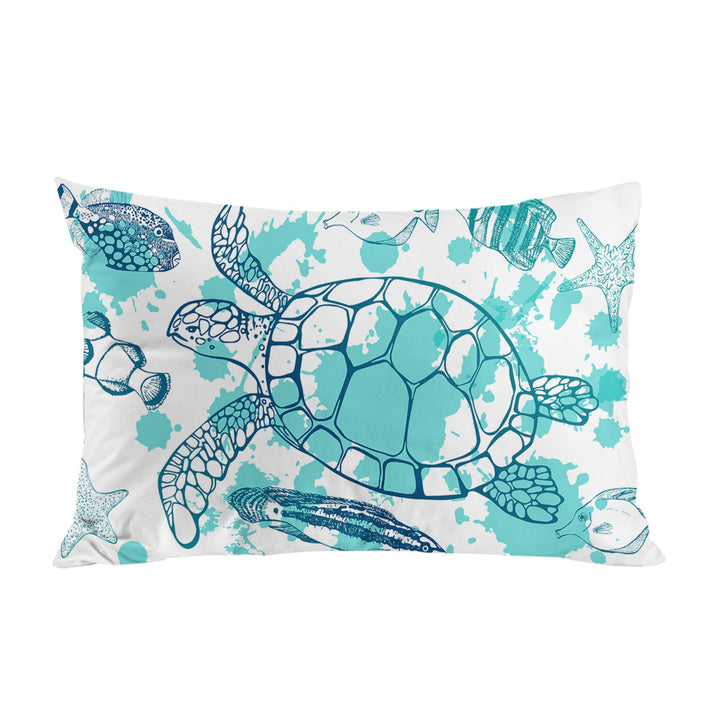 Light Blue Turtle and Fish Bed Covers