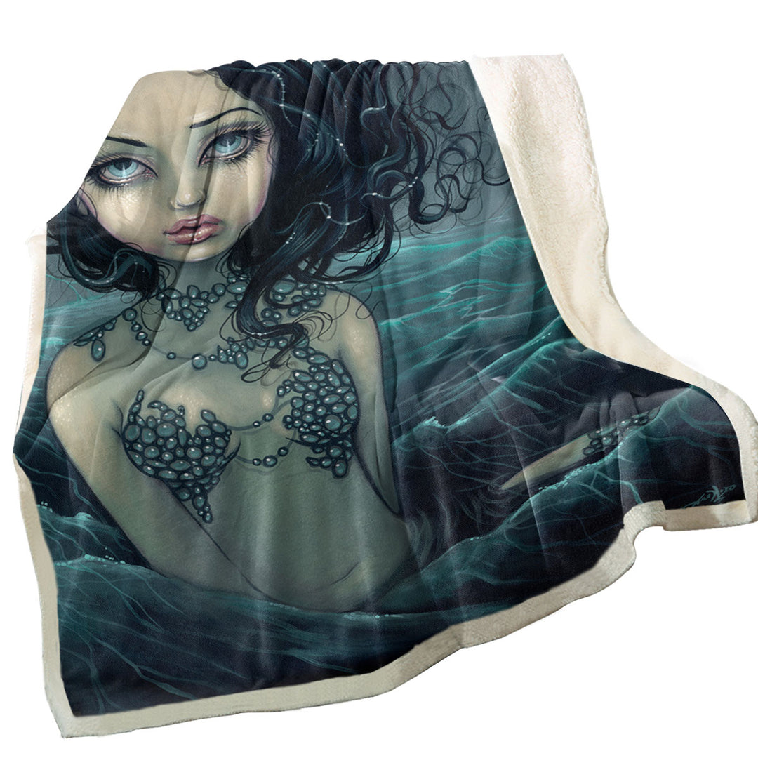 Lightning Fleece Blankets Sea Storm The Luminous Eyed Mermaid