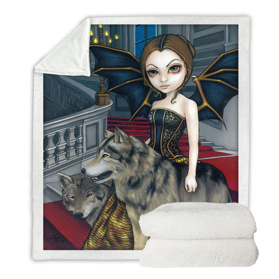 Lightweight Blankets with Wolf Manor Elegant Fairy Walking in the Mansion