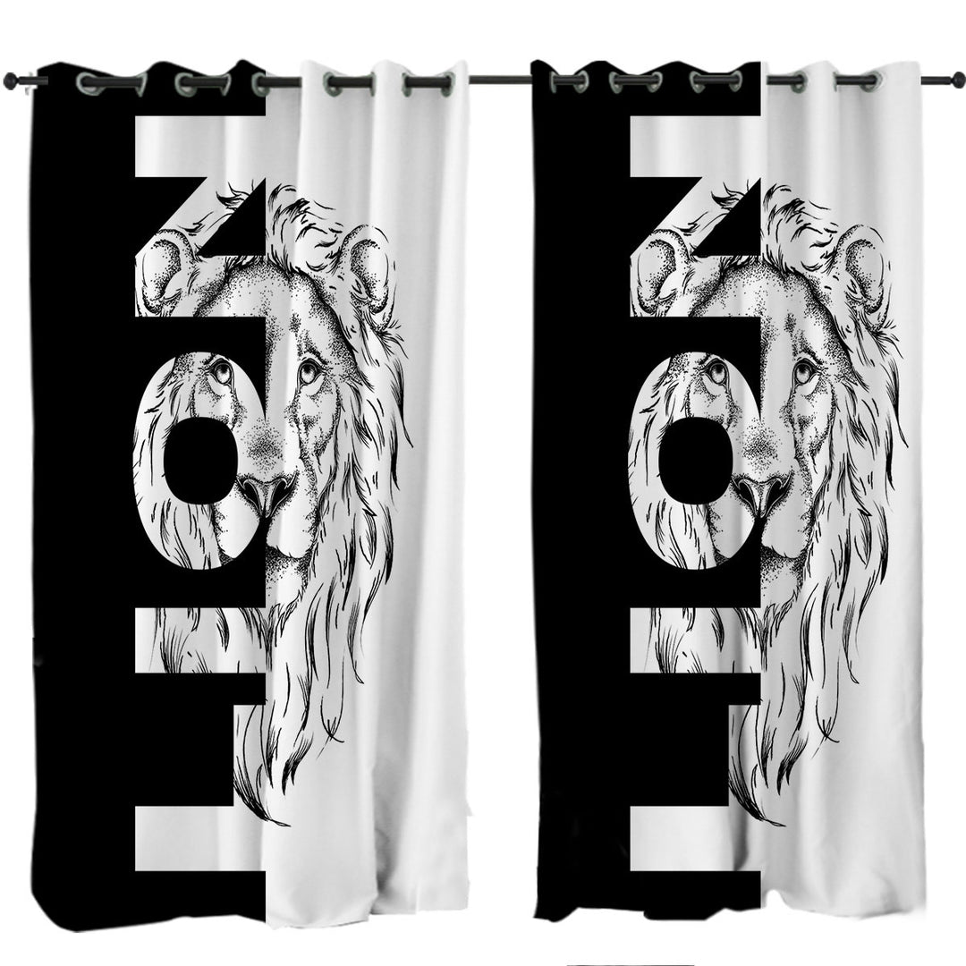 Lion Window Curtains