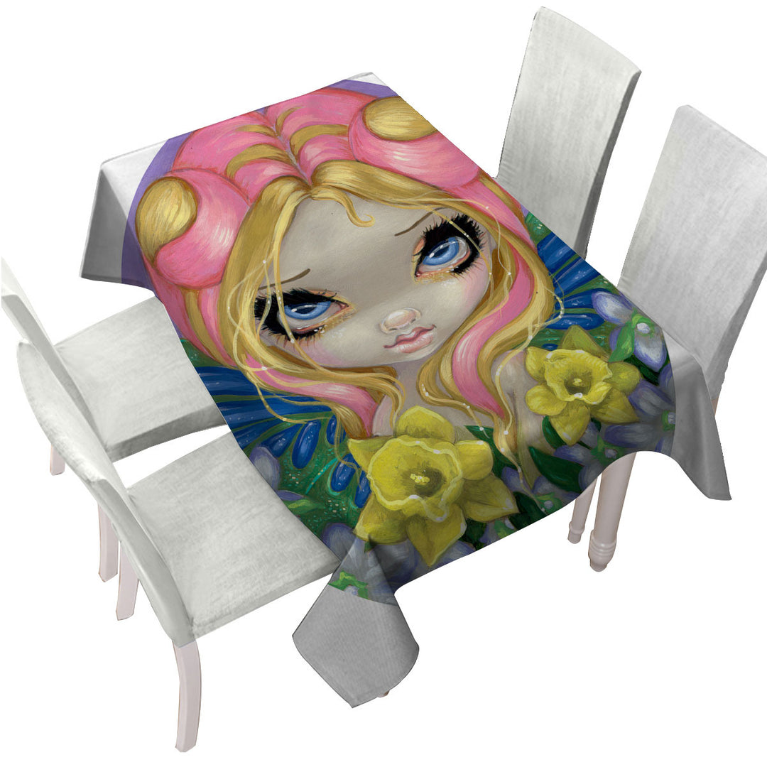 Little Bit of Spring Beautiful Big Eyed Fairy Tablecloths