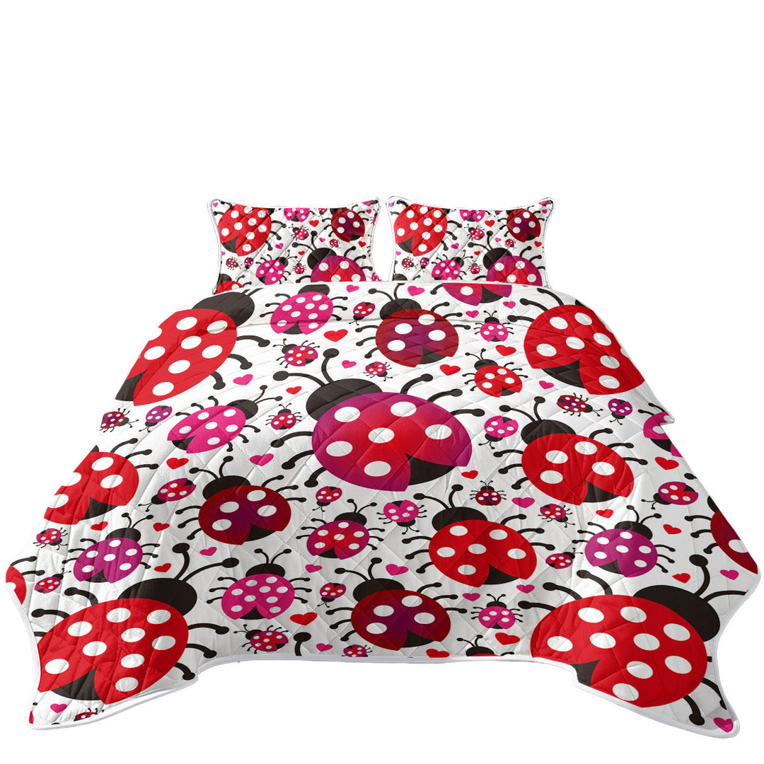 Little Hearts and Ladybugs Coverlet