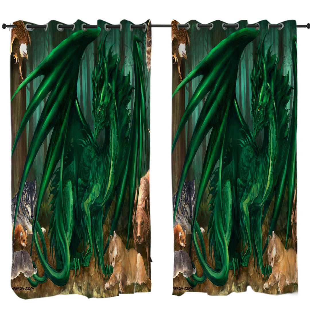 Lord of the Forest Animals the Green Dragon Curtains