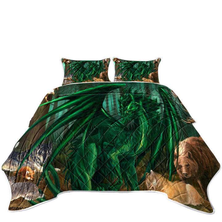 Lord of the Forest Animals the Green Dragon Summer Quilt