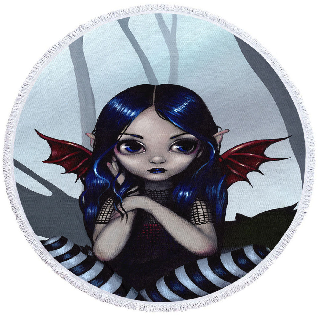 Lost_ But Not Worried Little Goth Fairy Microfibre Beach Towels