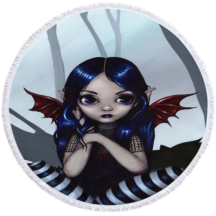 Lost_ But Not Worried Little Goth Fairy Microfibre Beach Towels