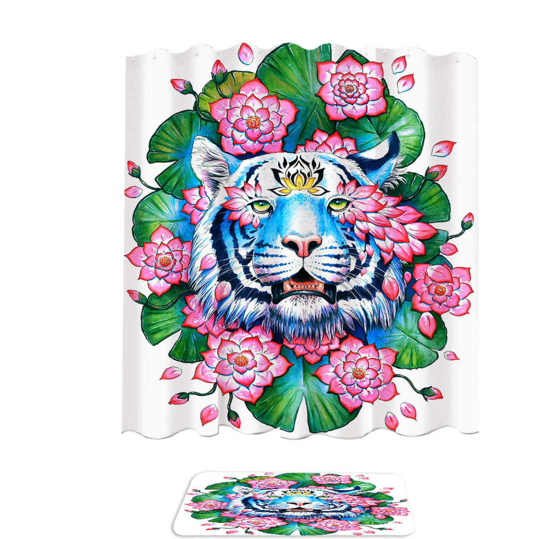 Lotus Effect Tropical Tiger Shower Curtains