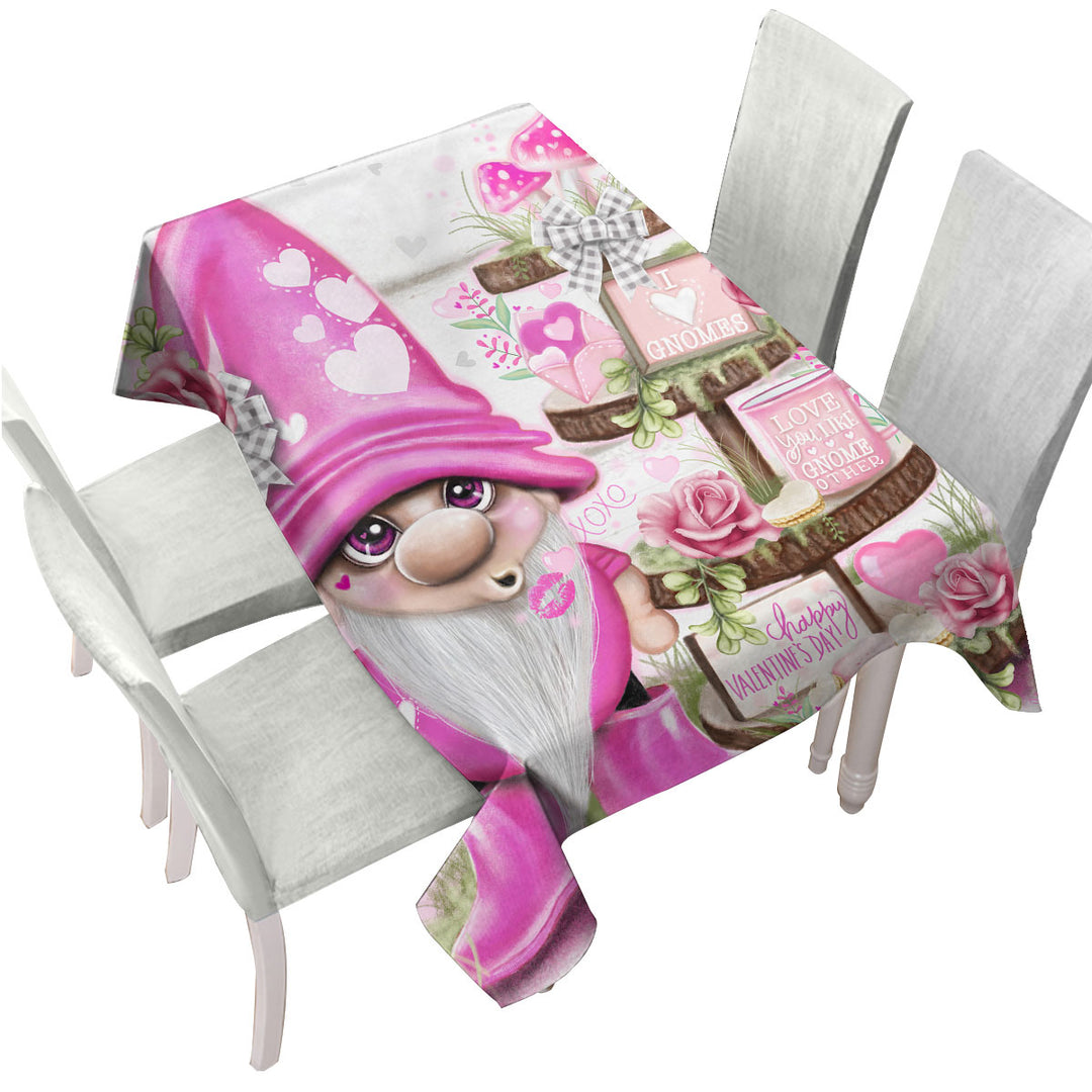 Love Pink Valentine Lil Gnome Custom table Covers