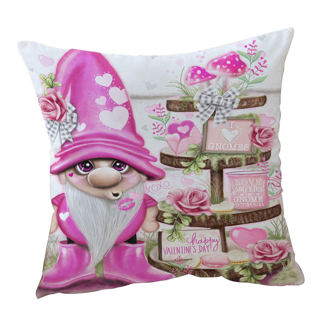 Love Throw Pillows Pink Valentine Lil Gnome
