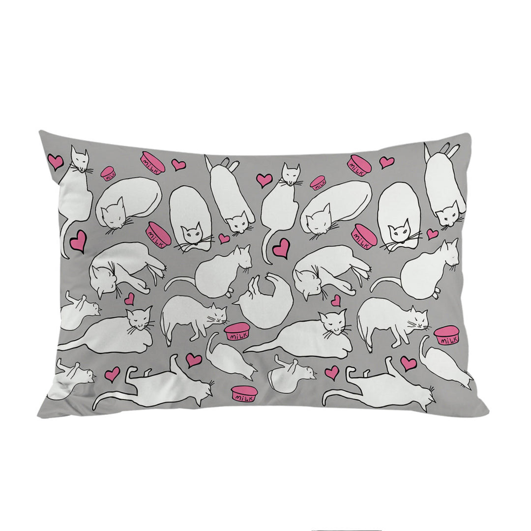 Lovely Cats Drawings Pillow Cases
