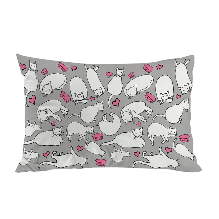 Lovely Cats Drawings Pillow Cases