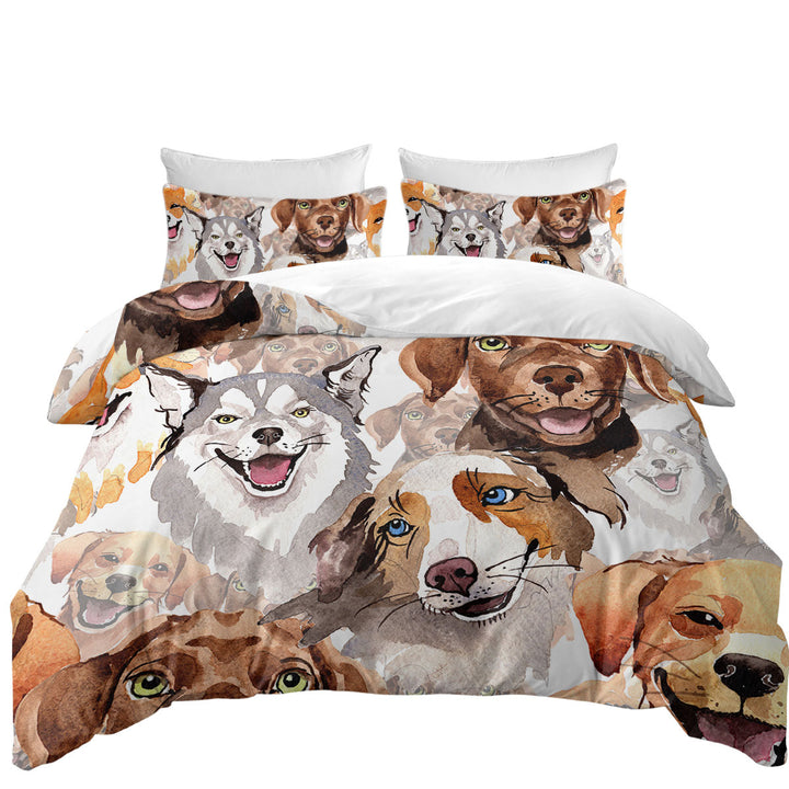 Lovely Dogs King Duvet Cover set