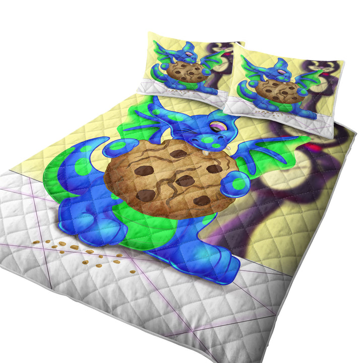 Lovely Dragon Eating a Cookie King Size Quilt Sets