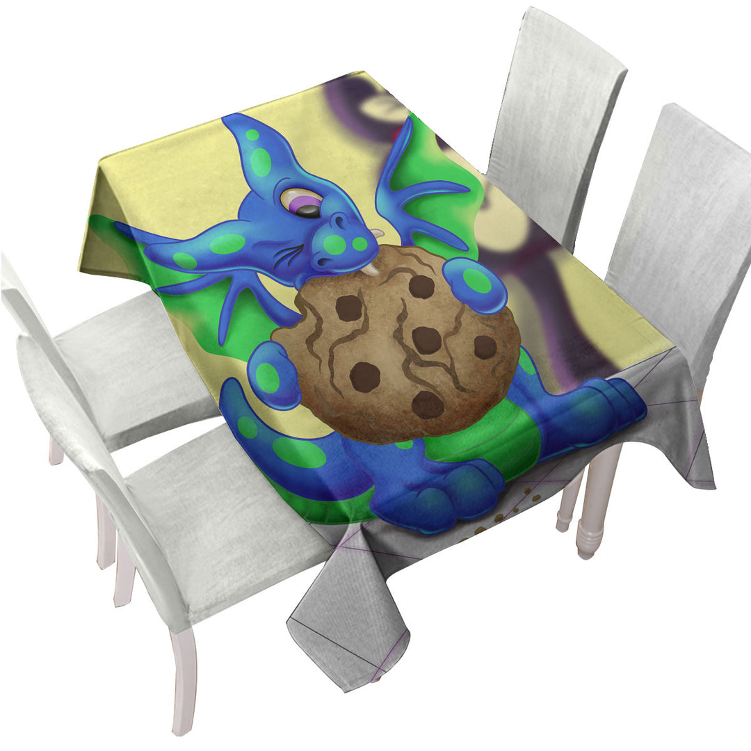 Lovely Dragon Eating a Cookie Tablecloths