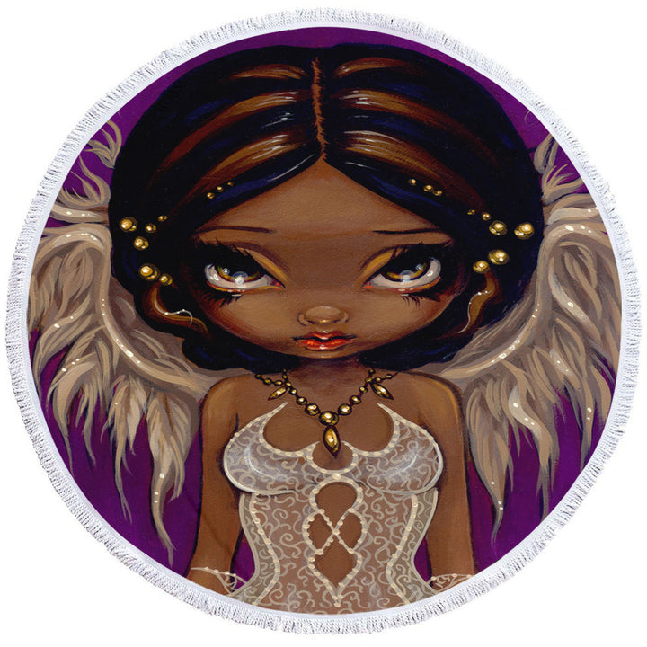 Lovely Lightweight Beach Towel Eyes Angelic Beautiful Big Eyes Fairy