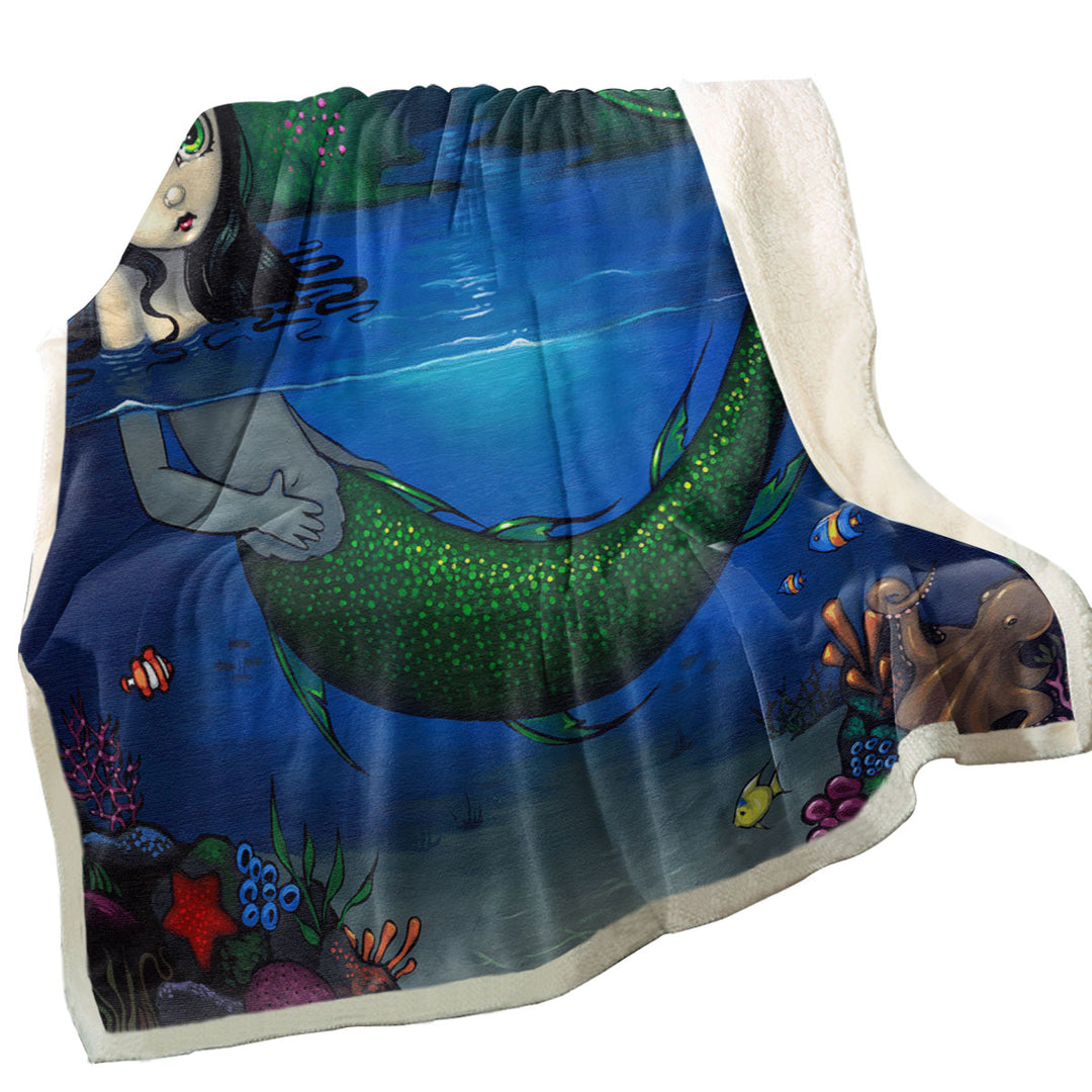 Lovely Painting Mermaid Sofa Blankets