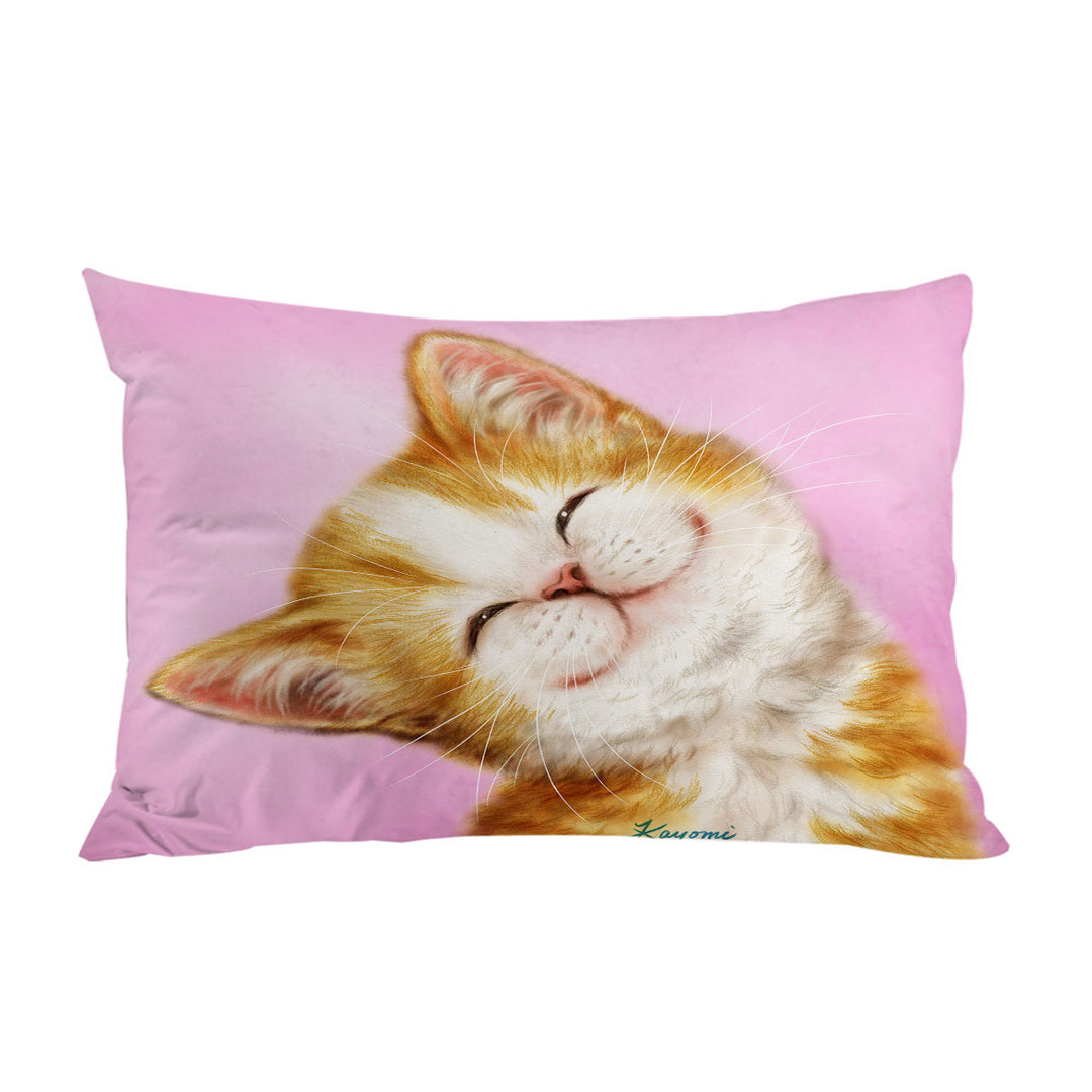 Lovely Smile on Adorable Ginger Kitten Pillow Cases