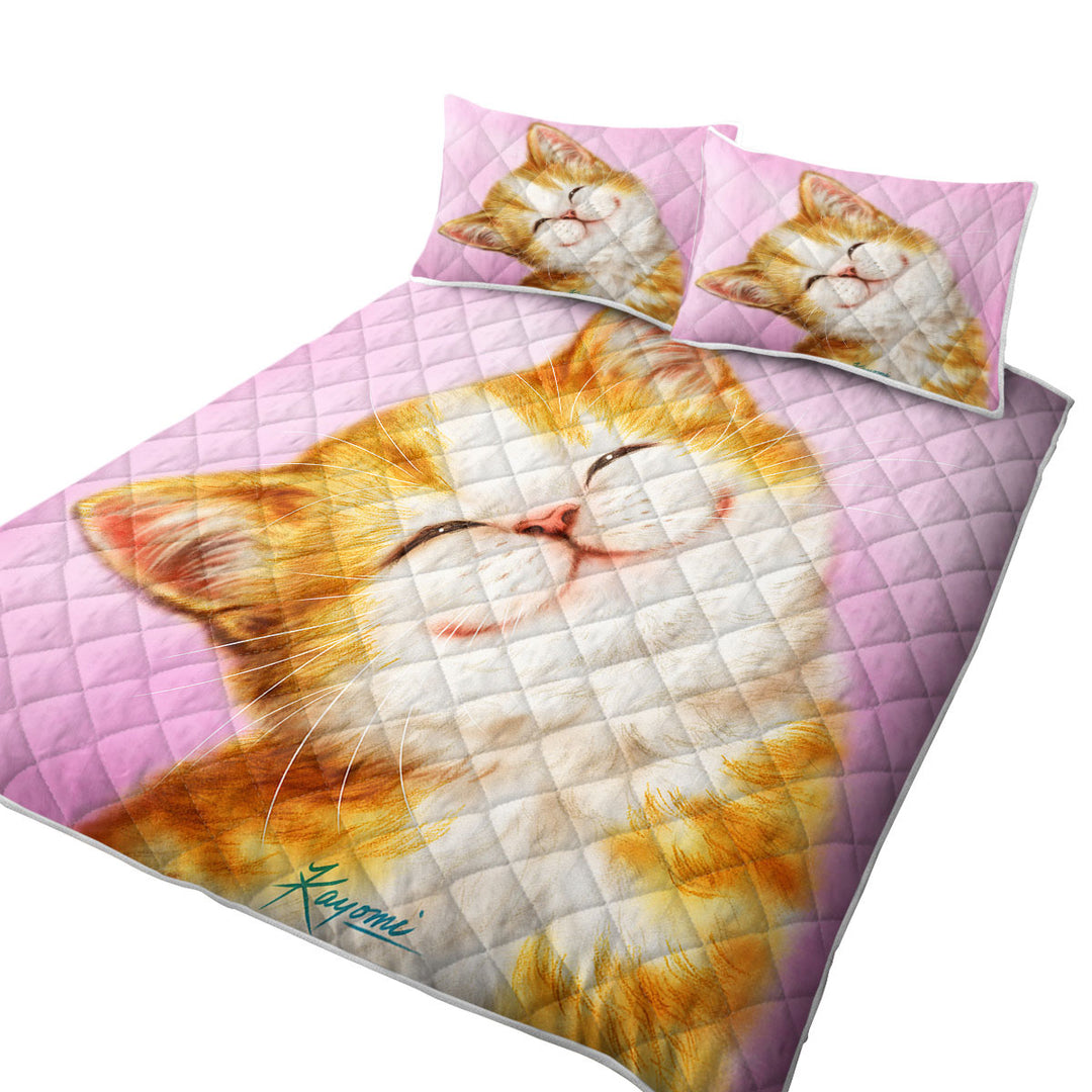 Lovely Smile on Adorable Ginger Kitten Quilts
