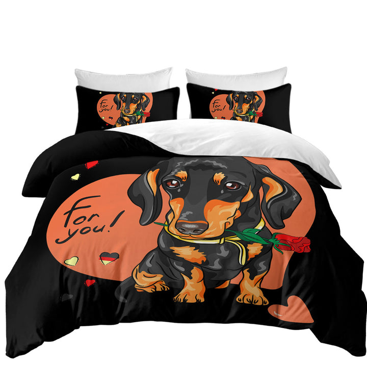 Loving Dachshund Dog Bed Covers