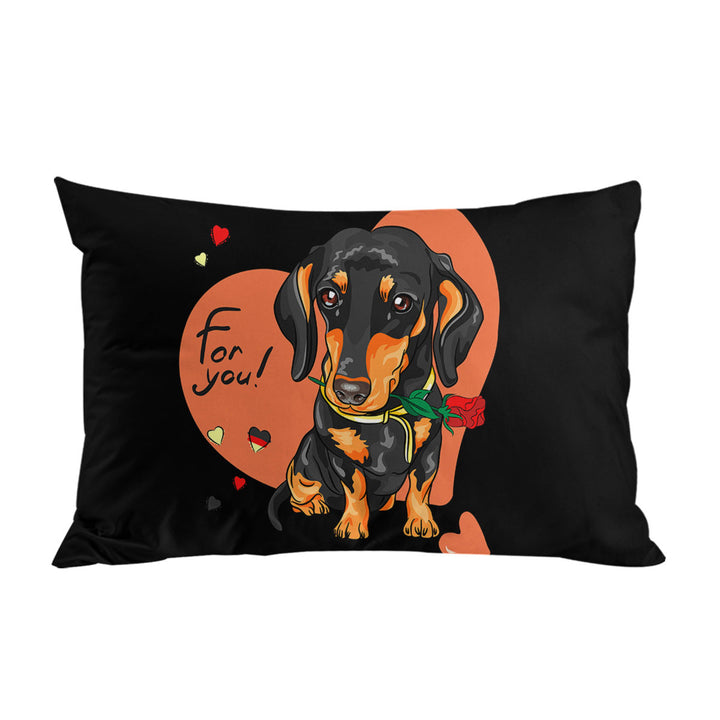 Loving Dachshund Dog Pillow Cases