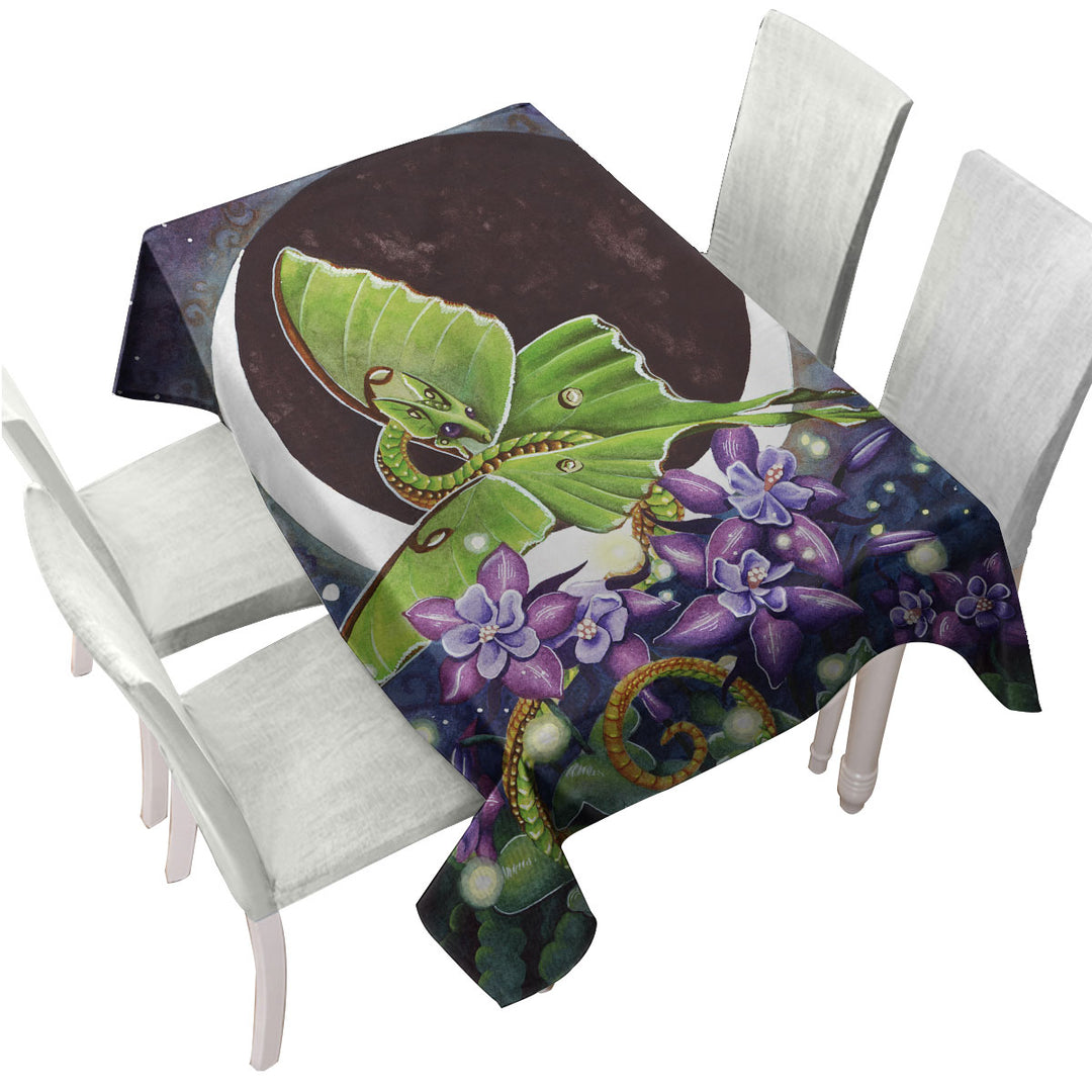 Luna Lights Dragon Flowers and the Moon Tablecloth