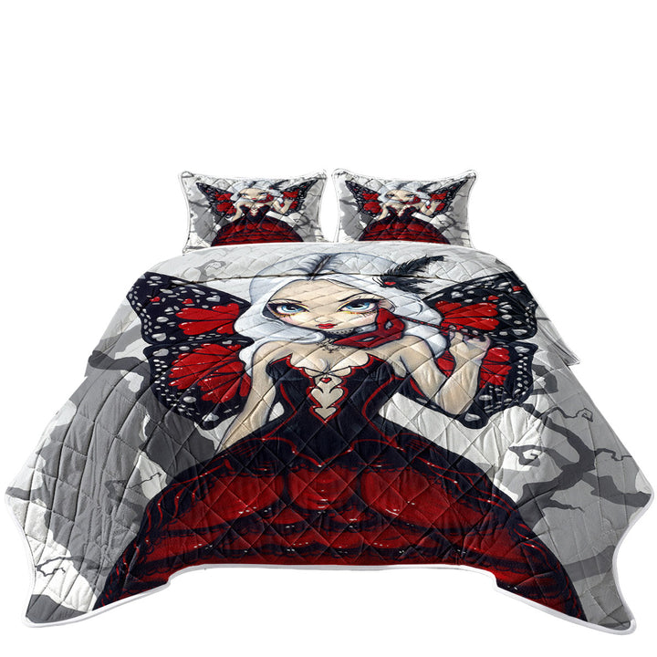 Luxurious Red Ball Gown Fairy Valentine Masquerade Coverlet