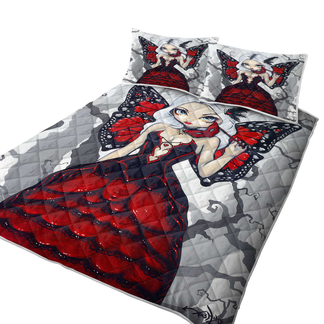 Luxurious Red Ball Gown Fairy Valentine Masquerade Coverlets