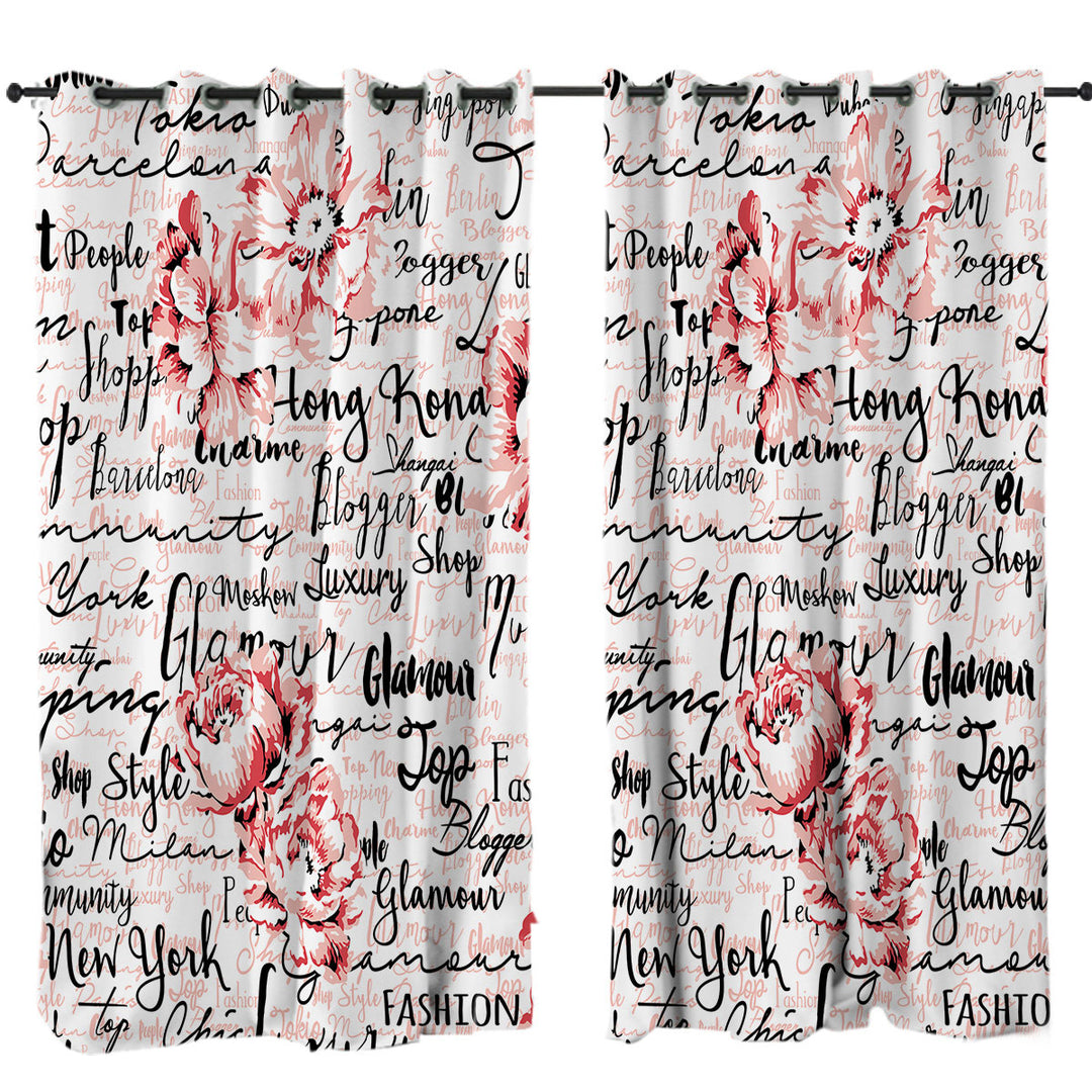 Luxury Glamour Roses Curtains