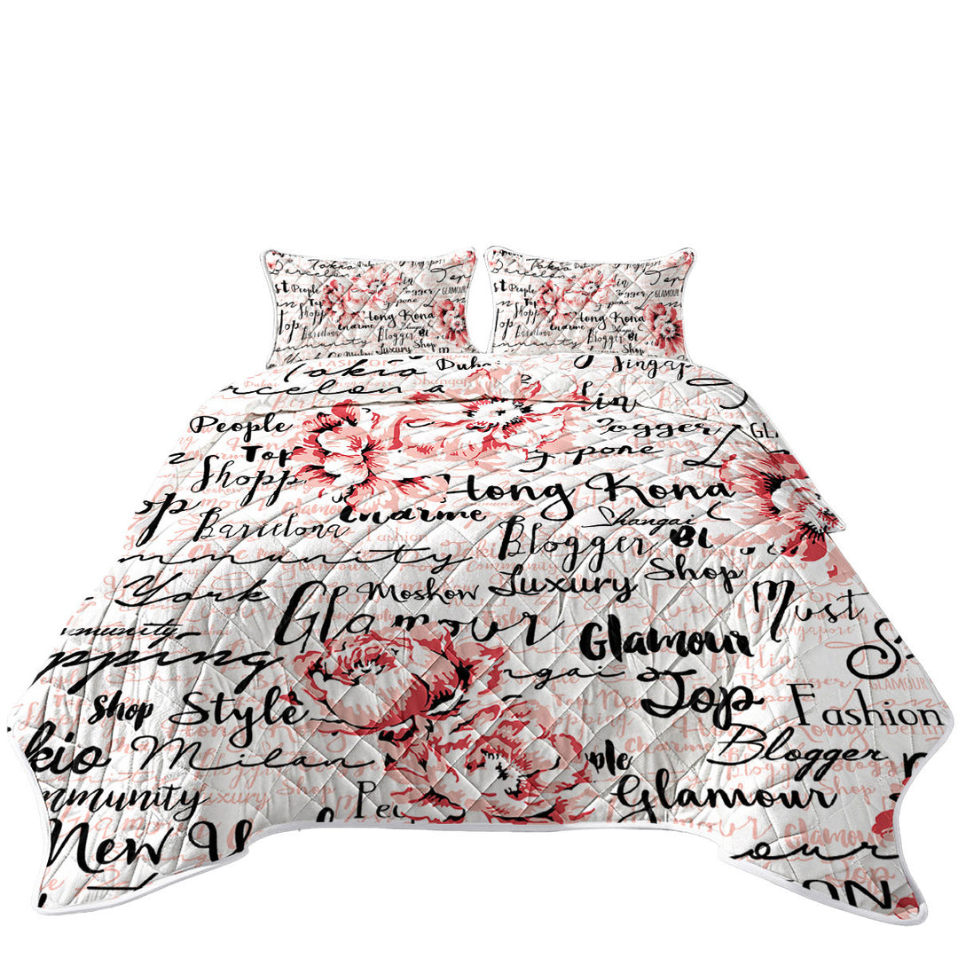 Luxury Glamour Roses Quilt