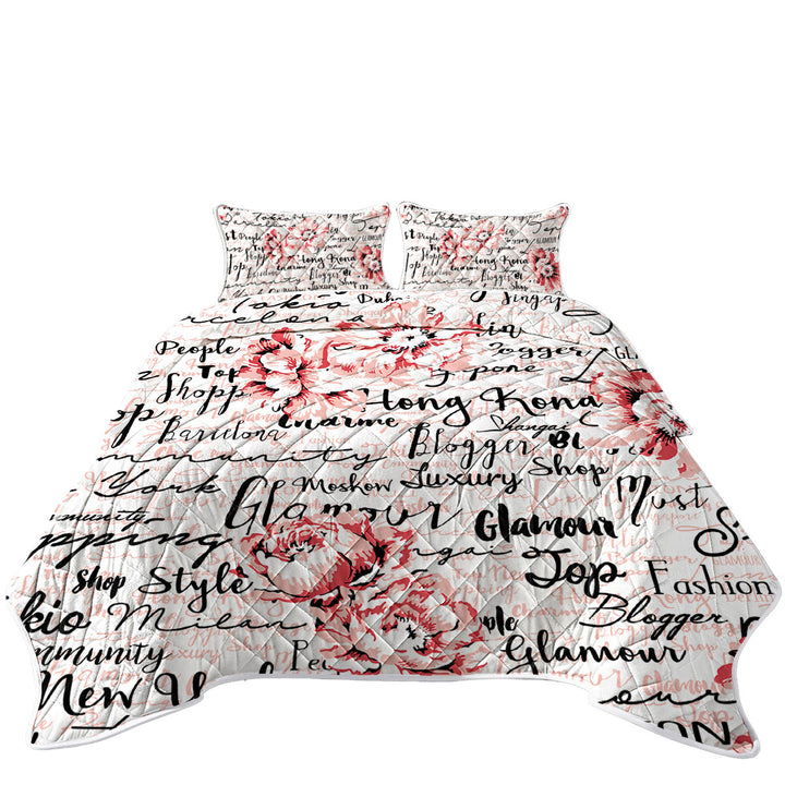 Luxury Glamour Roses Quilt