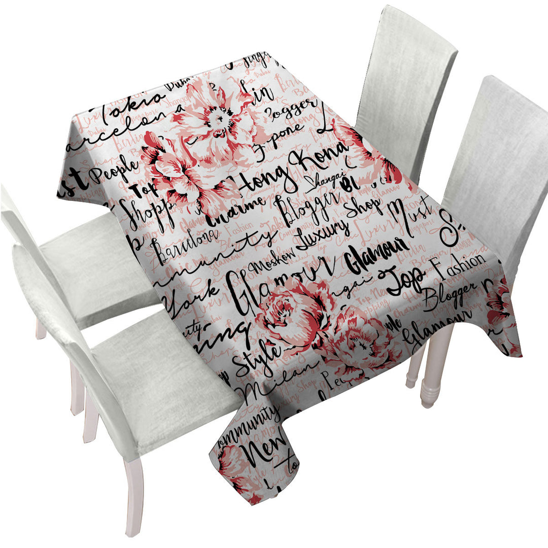Luxury Glamour Roses Tablecloth