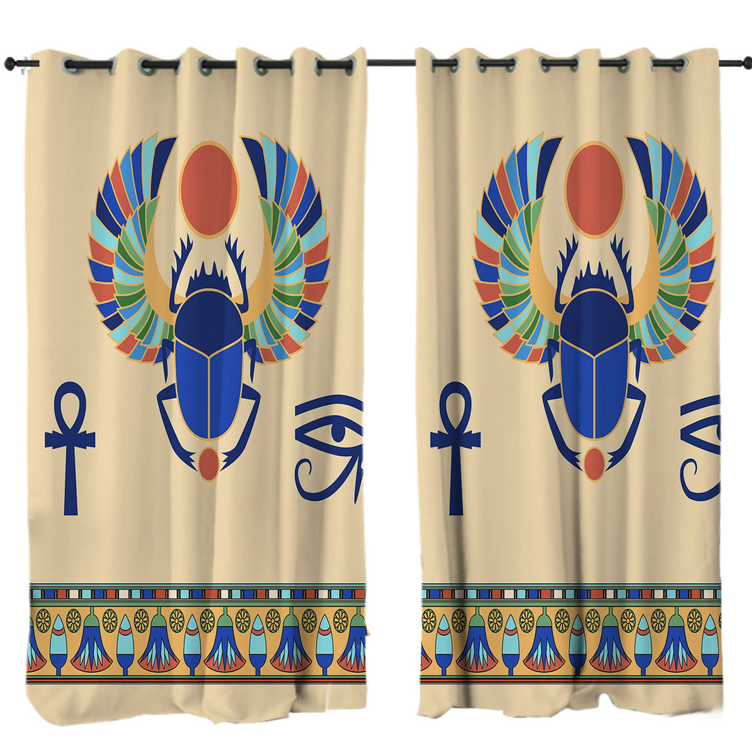 Made to Measure Curtains with Cool Multi Colored Egyptian Symbols
